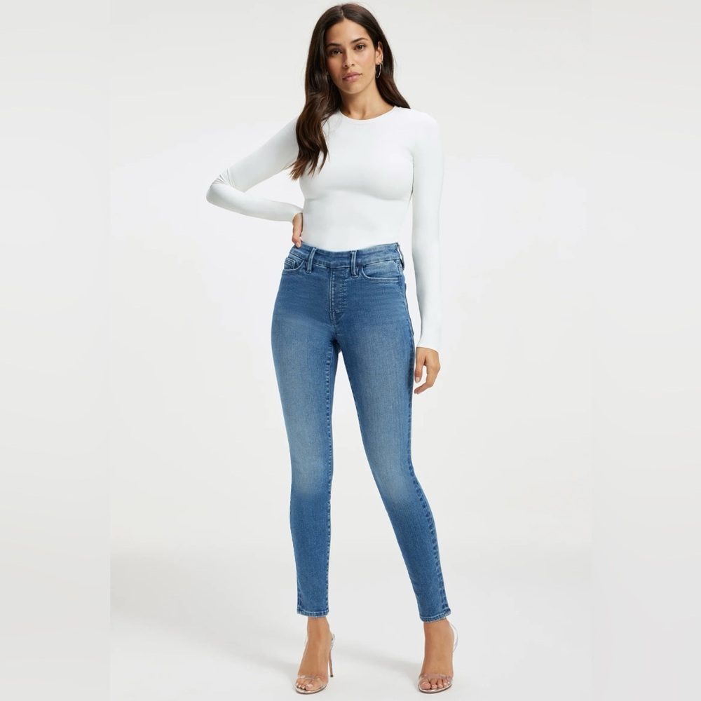 Good American POWER STRETCH PULL-ON SKINNY JEANS size 1